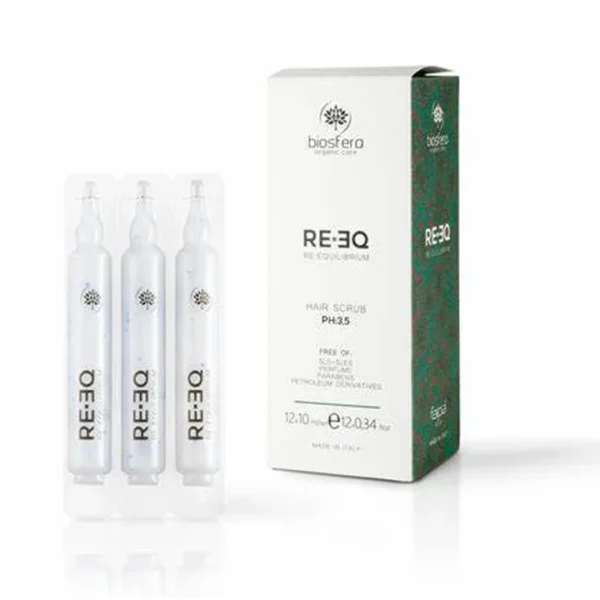 Biosfera RE.EQ Hair Scrub Lotion 12 Ampoules Pré-Shampooing 10ml