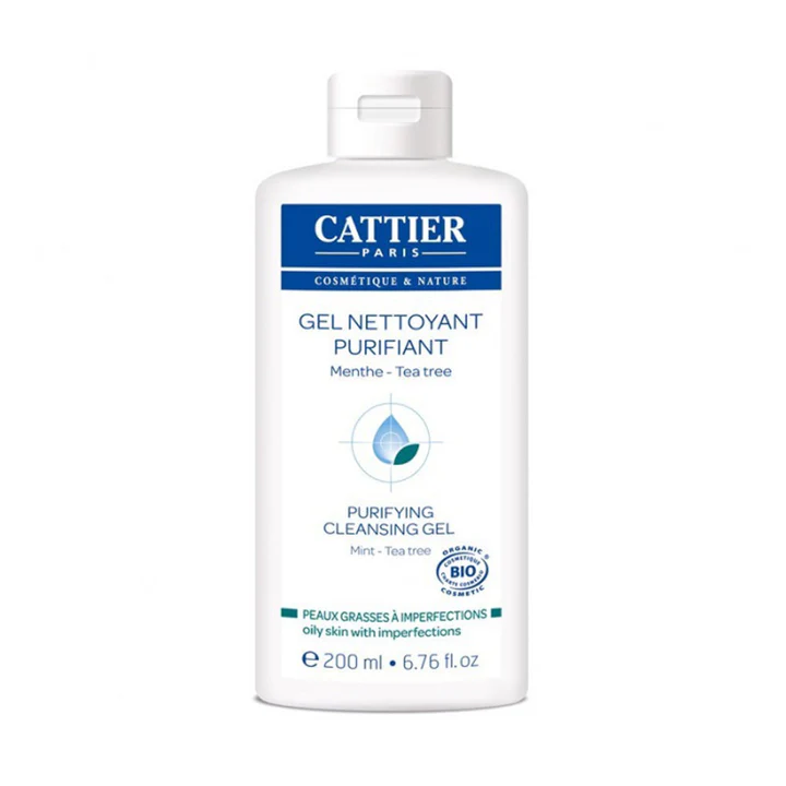 Cattier Gel Nettoyant Purifiant Menthe Peau Grasses à Imperfection Bio 200ml