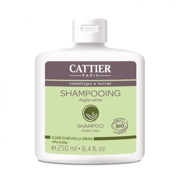 Cattier Shampooing Argile Vert Cuir Chevelu Gras 250ml