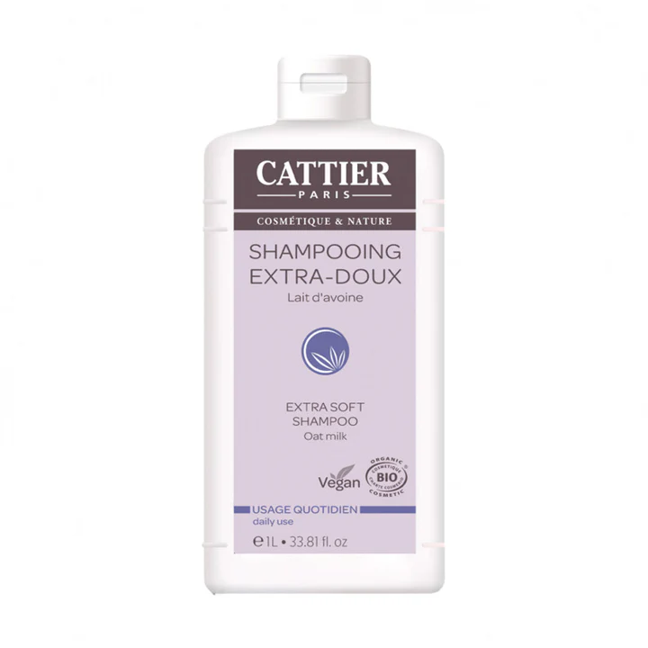Cattier Shampooing Extra Doux Usage Quotidien Fréquent 1l