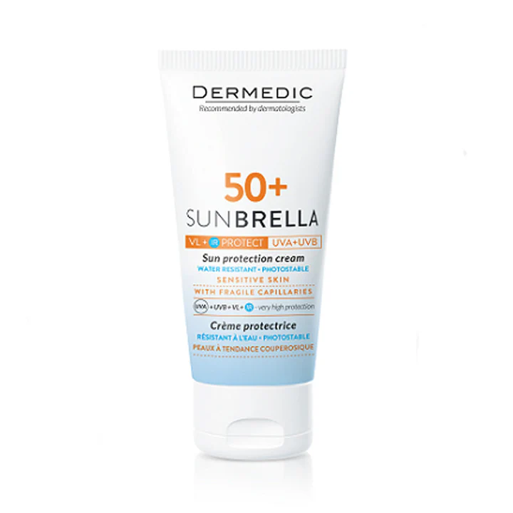 Dermedic Sunbrella Crème SPF 50+ Peaux Sensibles Pour Couperosique 50ml