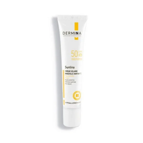 Dermina Sunlina Crème Minérale Unifiante Peau Sèche SPF50 40ml