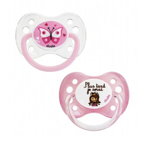 Dodie 2 Sucettes Anatomique Papillon Et Princesse +6m A13