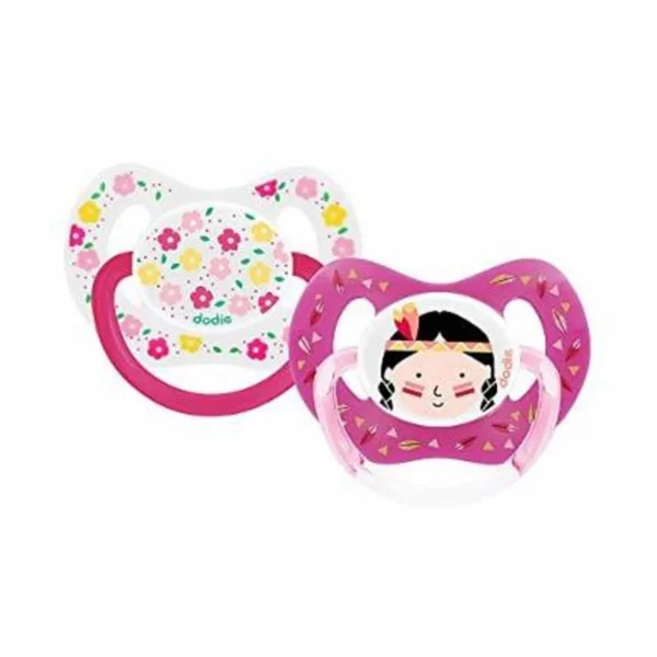 Dodie 2 Sucettes Jour et Nuit Rose +18m P51
