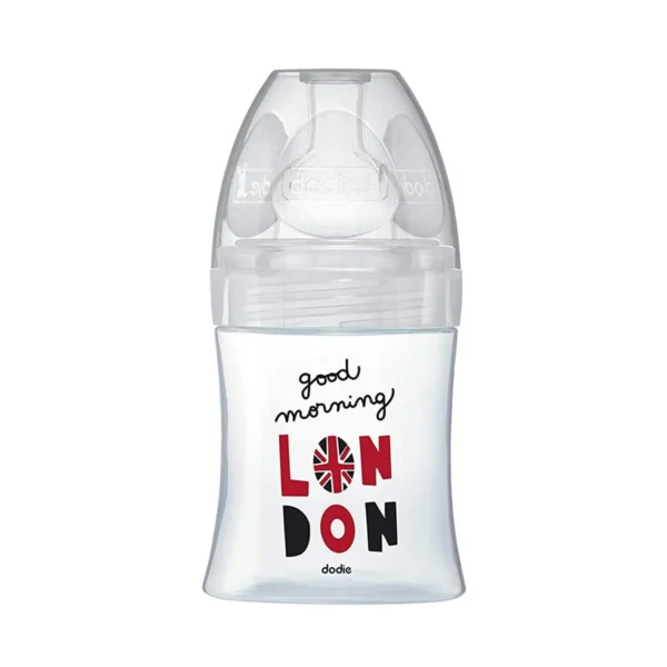Dodie Biberons Verre Sensation+ Anti-Coliques Tétine Plate Débit Lent London +0m 150ml