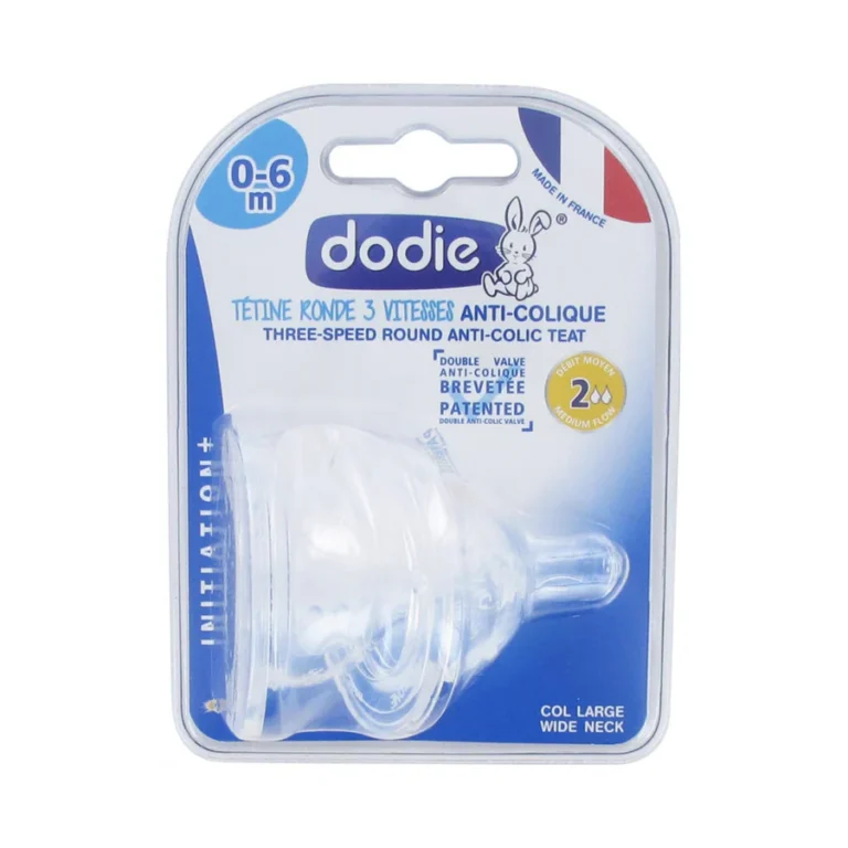 Dodie Initiation+ 2 Tétines Ronde 3 Vitesses Débit Moyen 0-6m