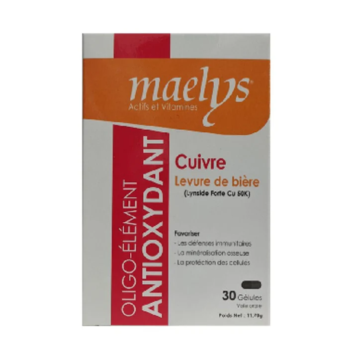 Maelys Cuivre Levure De Bière 30 Gélules