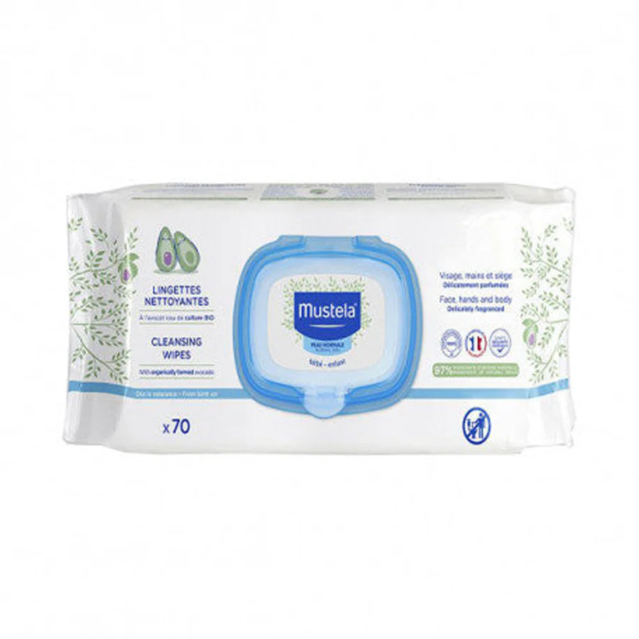 Mustela Lingettes Nettoyantes BIO à L’avocat 70 Pièces