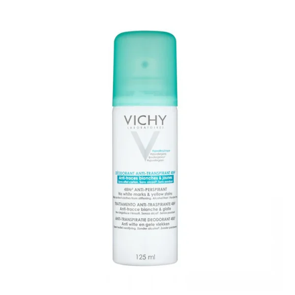 Vichy Déodorant Aérosol anti transpirant 48H Anti-Traces Jaunes et Blanches 125ml