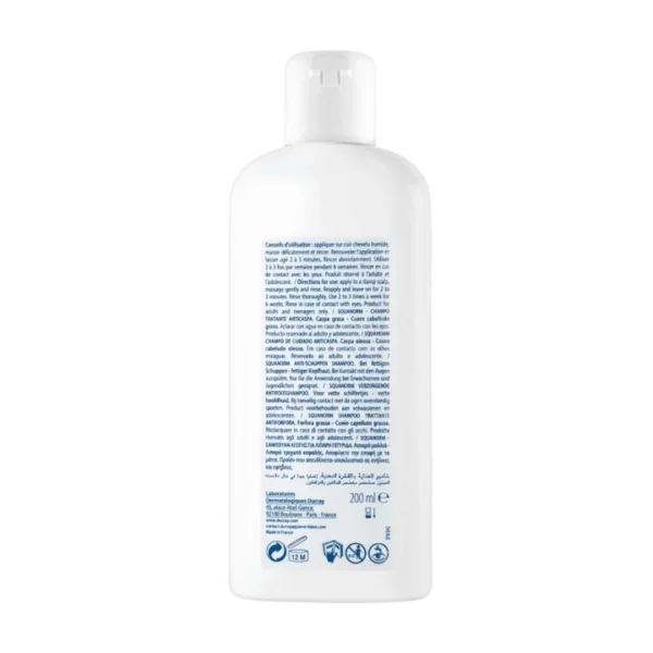 Ducray SQUANORM Shampooing Traitant Antipelliculaire – Pellicules grasses 200ml