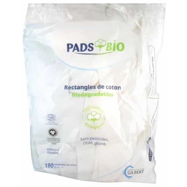 GILBERT Pack PADS BIO Rectangles De Coton | 180*2