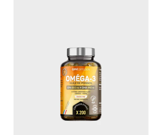 Omega 3 2000mg Huile de Poissons 660mg EPA / 440mg DHA Capsules