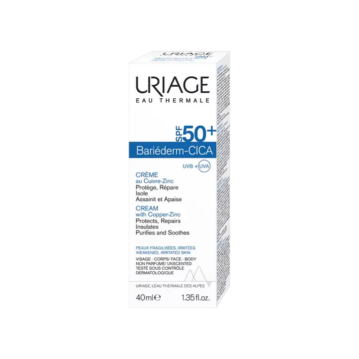 Uriage Bariéderm Cica Crème SPF50+ Au Cuivre-Zinc 40ml